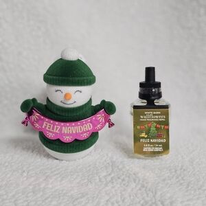 NEW Bath & Body Works Wallflower Plug Snowman Christmas Feliz Navidad Nightlight